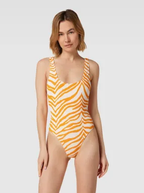 Becksöndergaard Zwempak met all-over motief, model 'Zecora Ella' in oranje