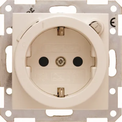 BERKER S.1 WANDCONTACTDOOS+RA MET AARDLEK 1VOUDIG KINDV.CREME